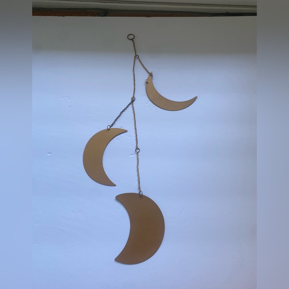 Gold Crescent Moon Hanging Wall Decor Anthropologie celestial gold metal